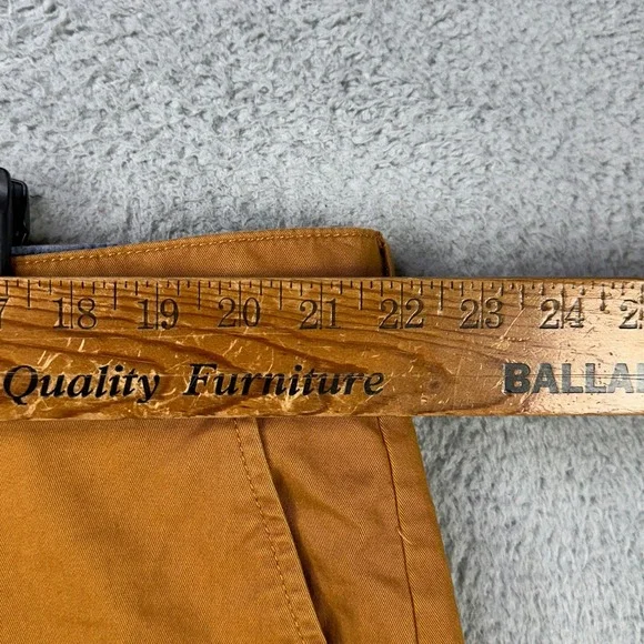 L.L. Bean Standard Fit Mens Khakis Pants 44X32 Mustard Yellow Flat Front Stretch Chinos & Khakis